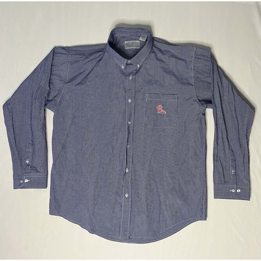 Campus Specialities Ole Miss Rebels Oxford Shirt Men's SZ 2XL Checks Long Sleeve